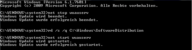 Windows Update Cache leeren - Kommandozeile