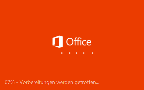 Dialog dass Office 2013 nun installiert wird