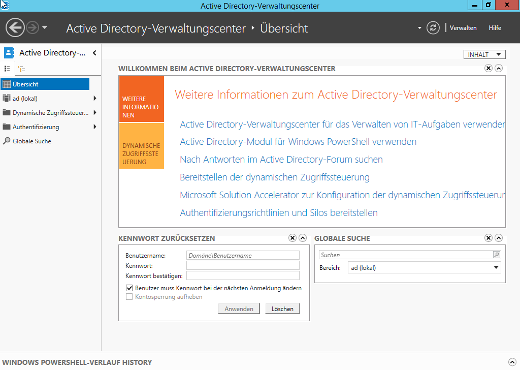 Active Directory-Verwaltungscenter