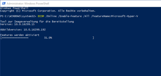 Hyper-V unter Windows 10 aktivieren