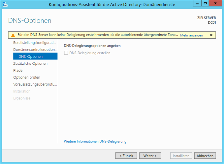 Active Directory-Domänendienste unter Windows Server 2012 R2